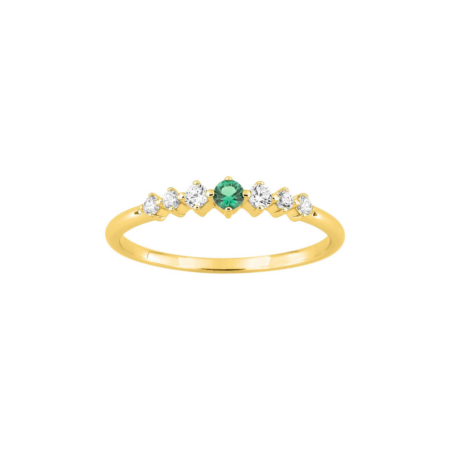 Bague Iris fine vert– Or plaqué
