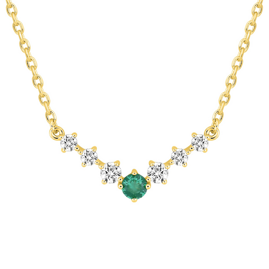 Collier Iris vert – Or plaqué