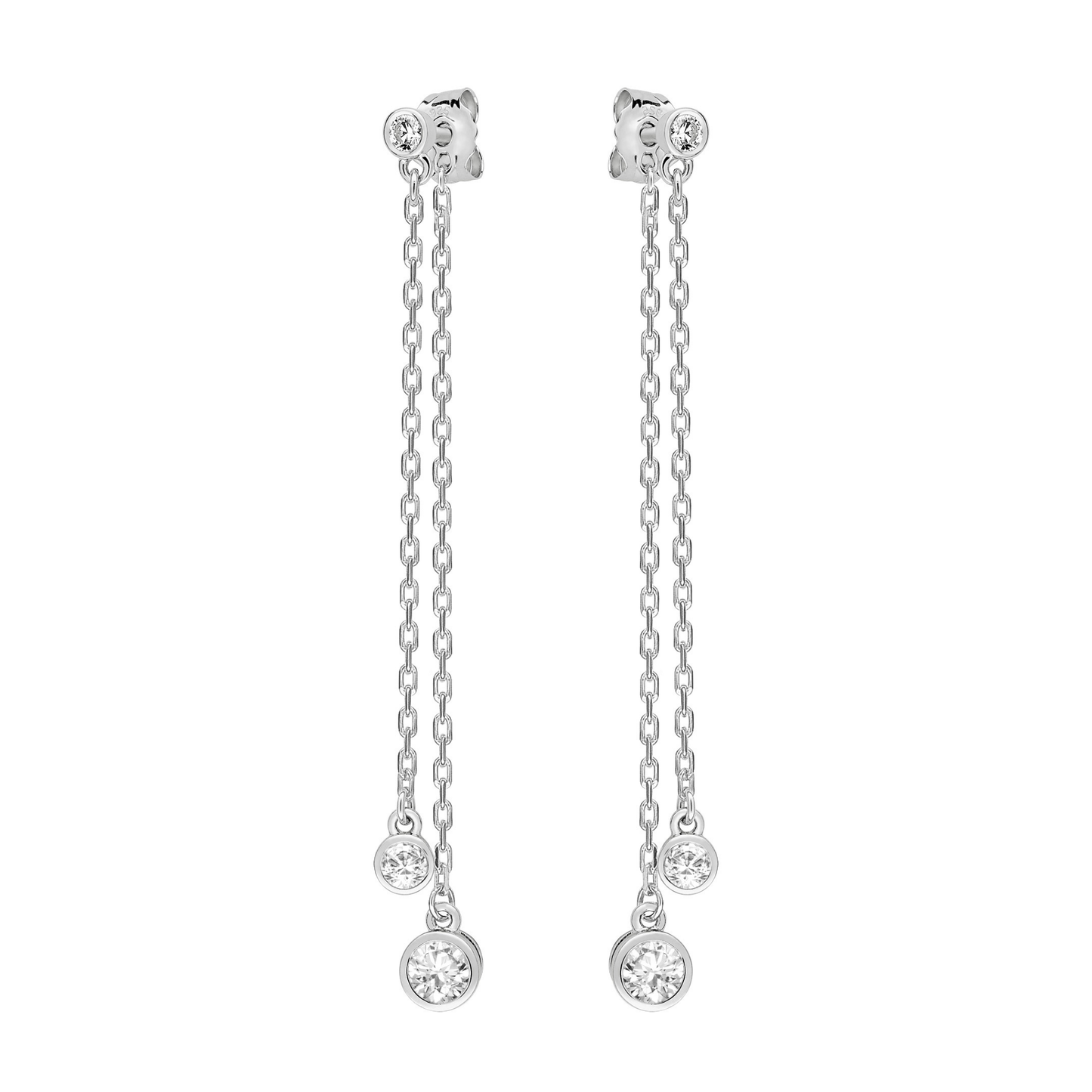 BOUCLES D'OREILLES ARGENT SUR CHAÎNE