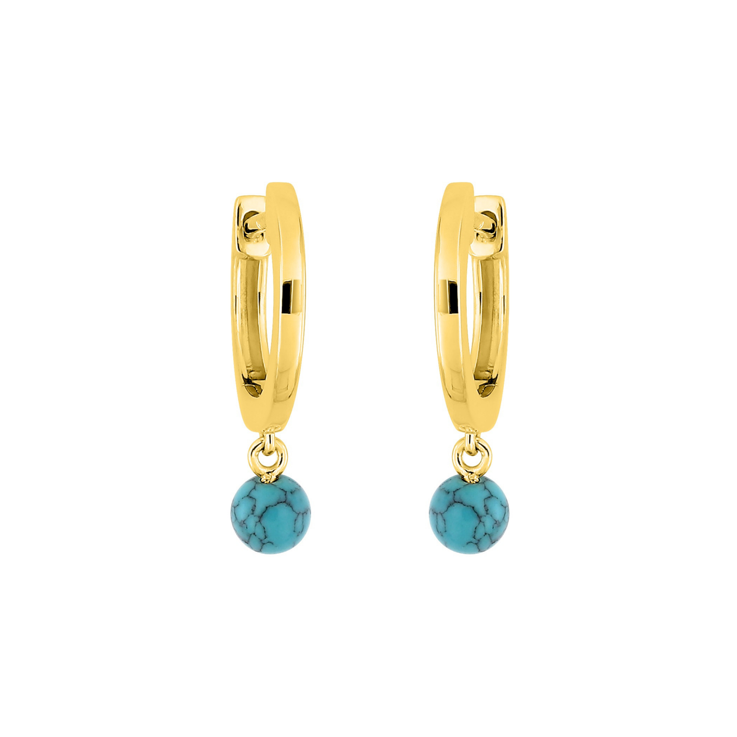 Boucle d'oreilles Aurore turquoise - Or plaqué
