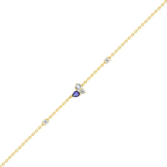 Bracelet Azurée dégradé de bleu – plaqué or 18k, bijoux solaires SOLYSSE