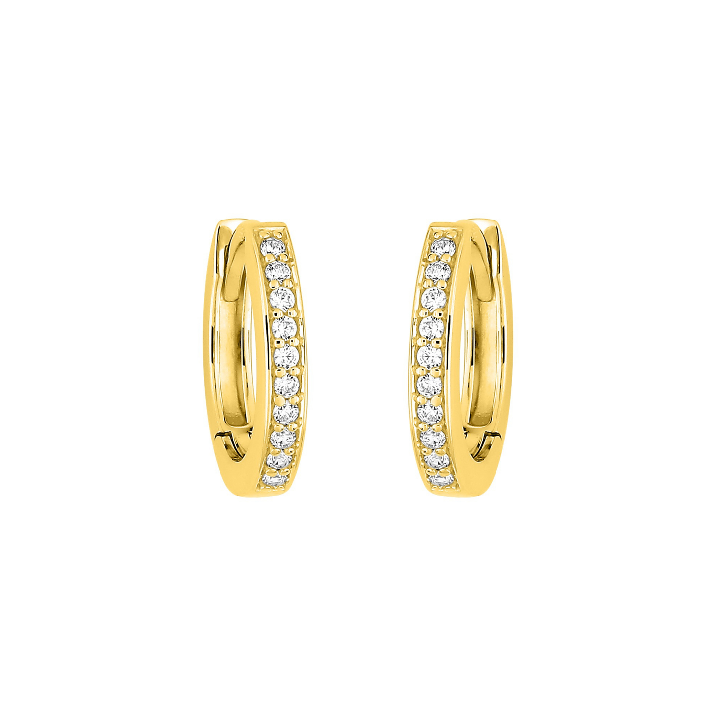 Micro créoles Halo en plaqué or 18k, pavées d’oxydes de zirconium, format discret | SOLYSSE