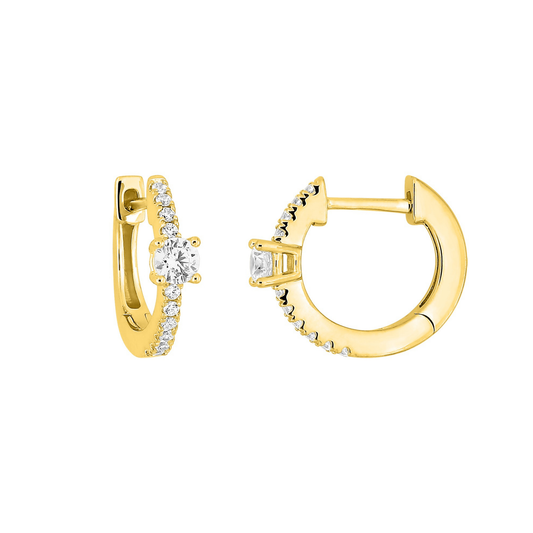 Micro créoles Halo en plaqué or 18k, pavées d’oxydes de zirconium, format discret | SOLYSSE