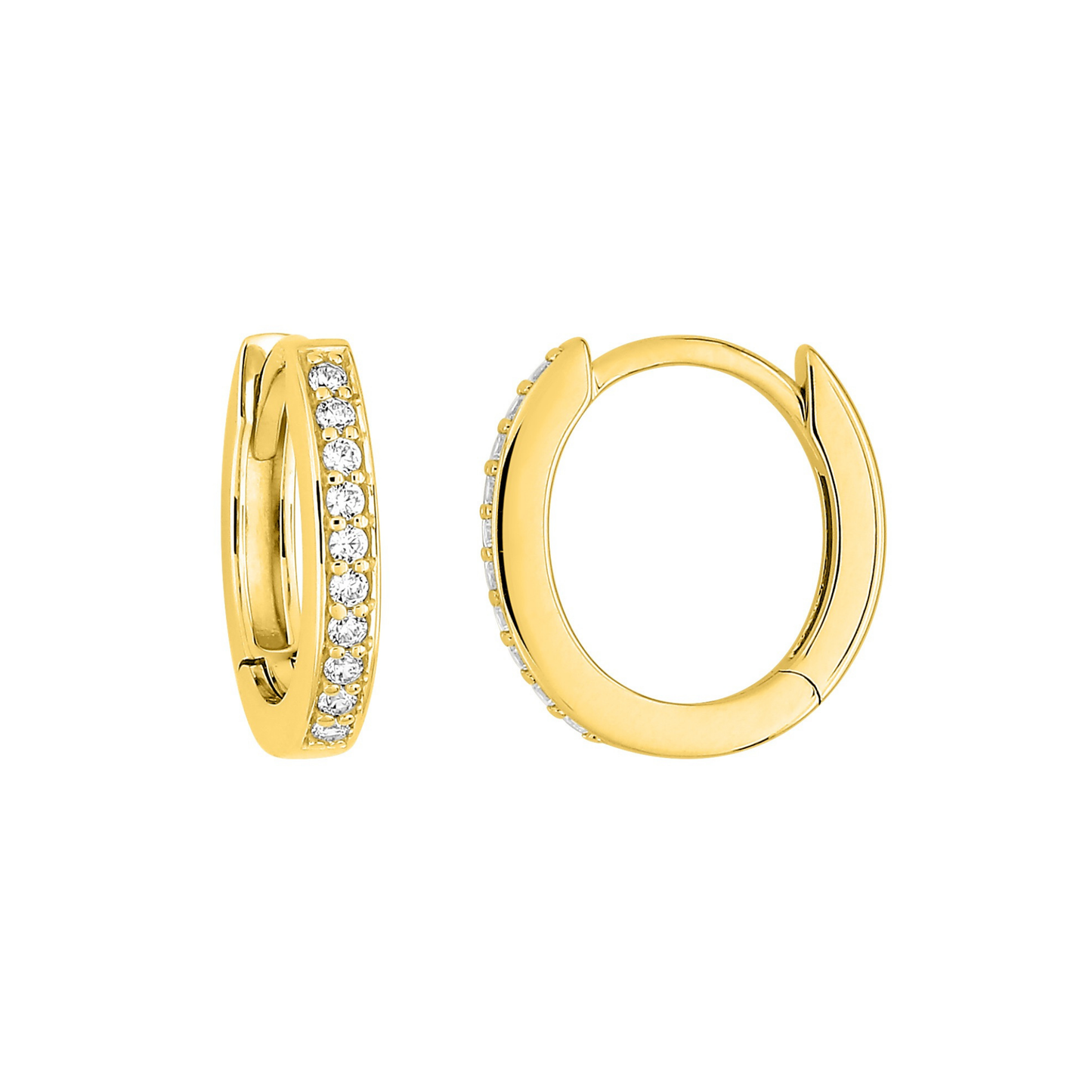 Micro créoles Halo en plaqué or 18k, pavées d’oxydes de zirconium, format discret | SOLYSSE