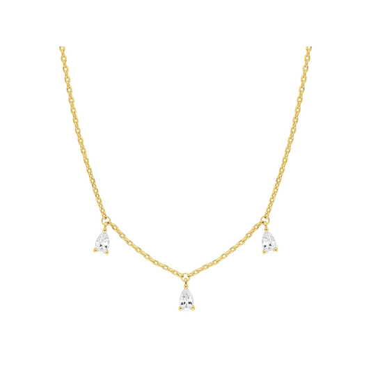 Collier Plaqué or 3 motifs poires