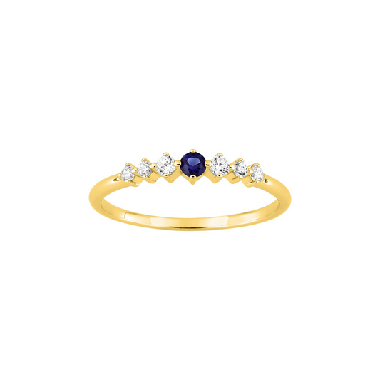 Bague Iris fine – OZ bleu – Or plaqué