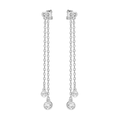 BOUCLES D'OREILLES ARGENT SUR CHAÎNE