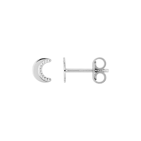  Puces d’oreilles Lune enfant – croissant de lune en argent 925 rhodié, SOLYSSE
