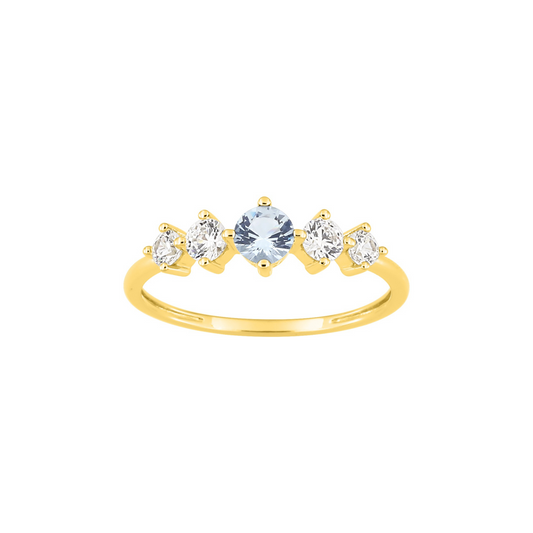 Bague Iris medium plaqué or 18K et oxyde de zirconium. Bijoux solaires SOLYSSE