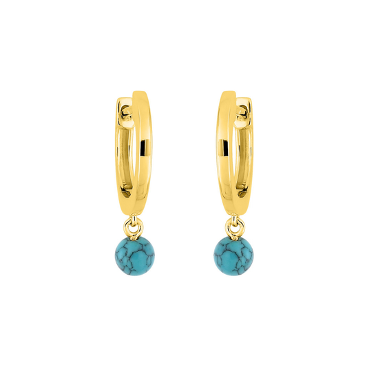 Boucle d'oreilles Aurore turquoise - Or plaqué