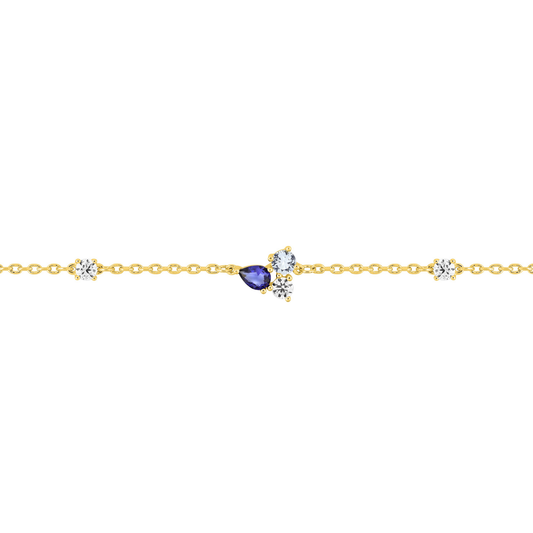 Bracelet Azurée, dégradé de bleu. plaqué or 18k, bijoux solaires SOLYSSE