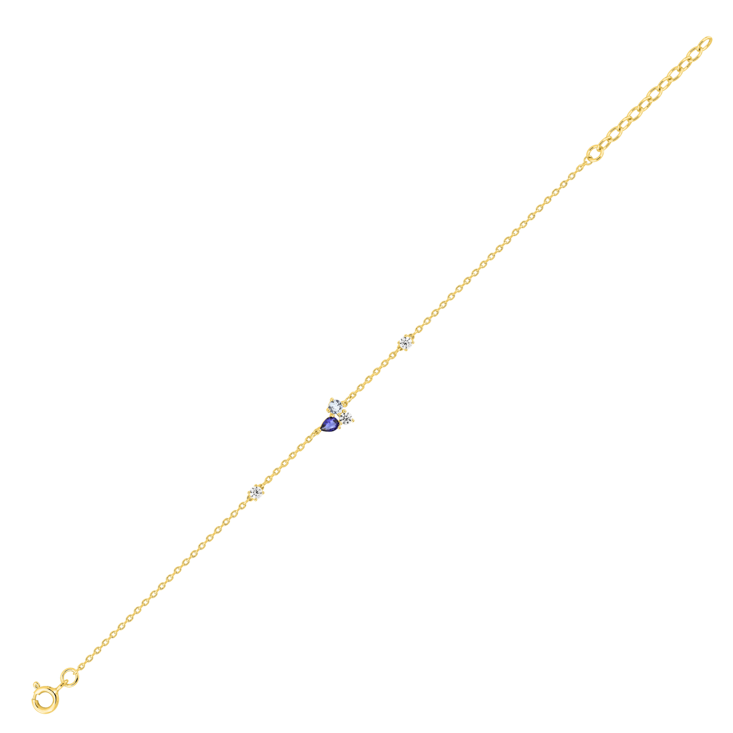 Bracelet Azurée dégradé de bleu – plaqué or 18k, bijoux solaires SOLYSSE