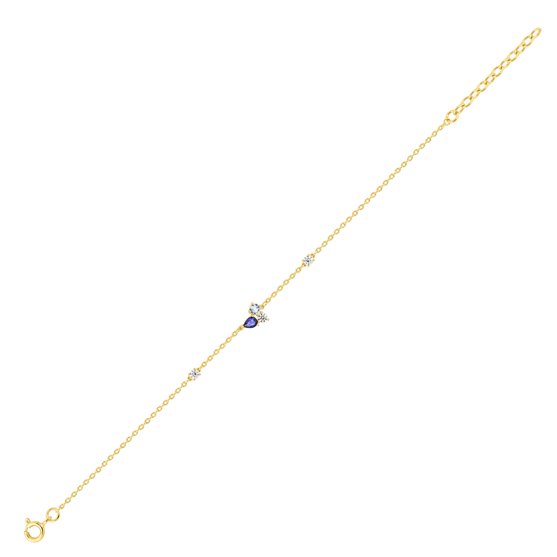 Bracelet Azurée dégradé de bleu – plaqué or 18k, bijoux solaires SOLYSSE