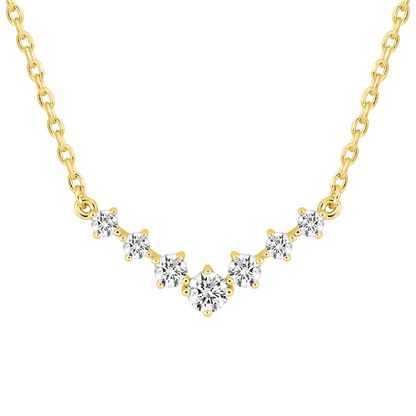 Collier Iris, plaqué or et pierres blanches en oxyde de zirconium. Ras de cou. Solysse
