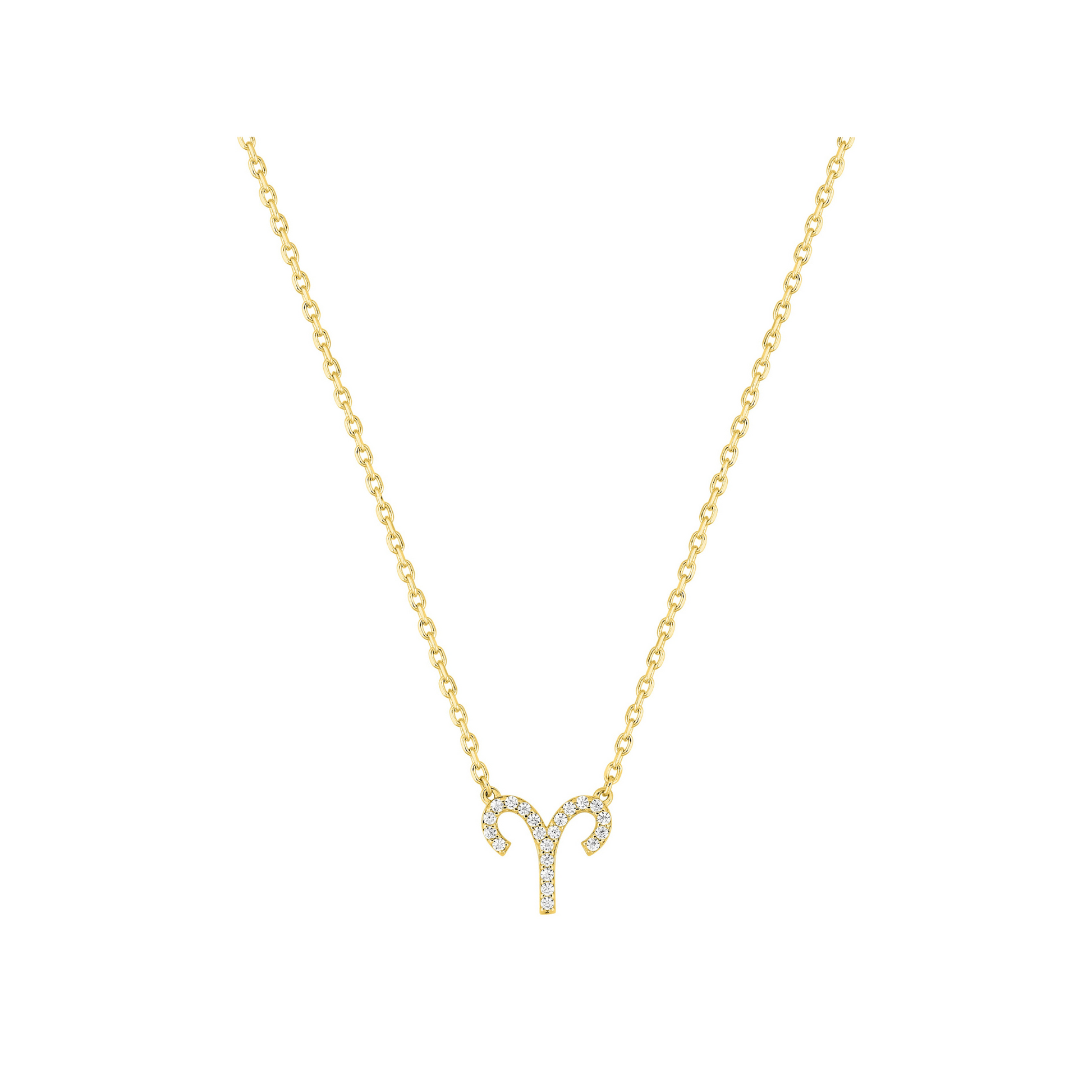 Pendentif Bélier en plaqué or 18 k, symbole zodiaque pavé d’oxydes de zirconium – SOLYSSE
