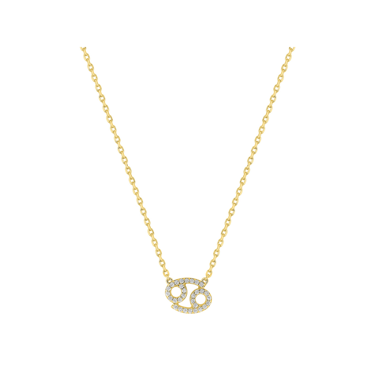 Pendentif Cancer en plaqué or 18 k, symbole zodiaque pavé d’oxydes de zirconium – SOLYSSE