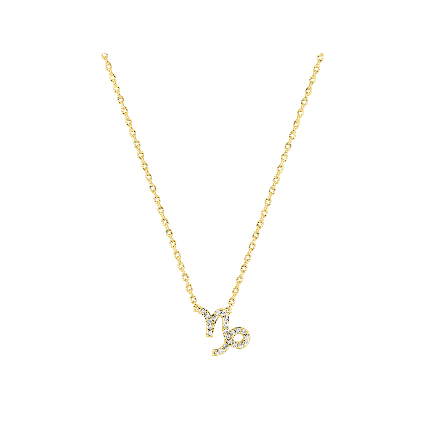 Pendentif Capricorne en plaqué or 18 k, symbole zodiaque pavé d’oxydes de zirconium – SOLYSSE