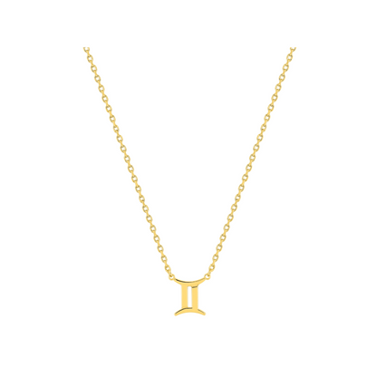 Pendentif Gémeaux en plaqué or 18 k, symbole zodiaque  – SOLYSSE