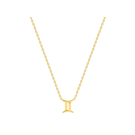 Pendentif Gémeaux en plaqué or 18 k, symbole zodiaque  – SOLYSSE