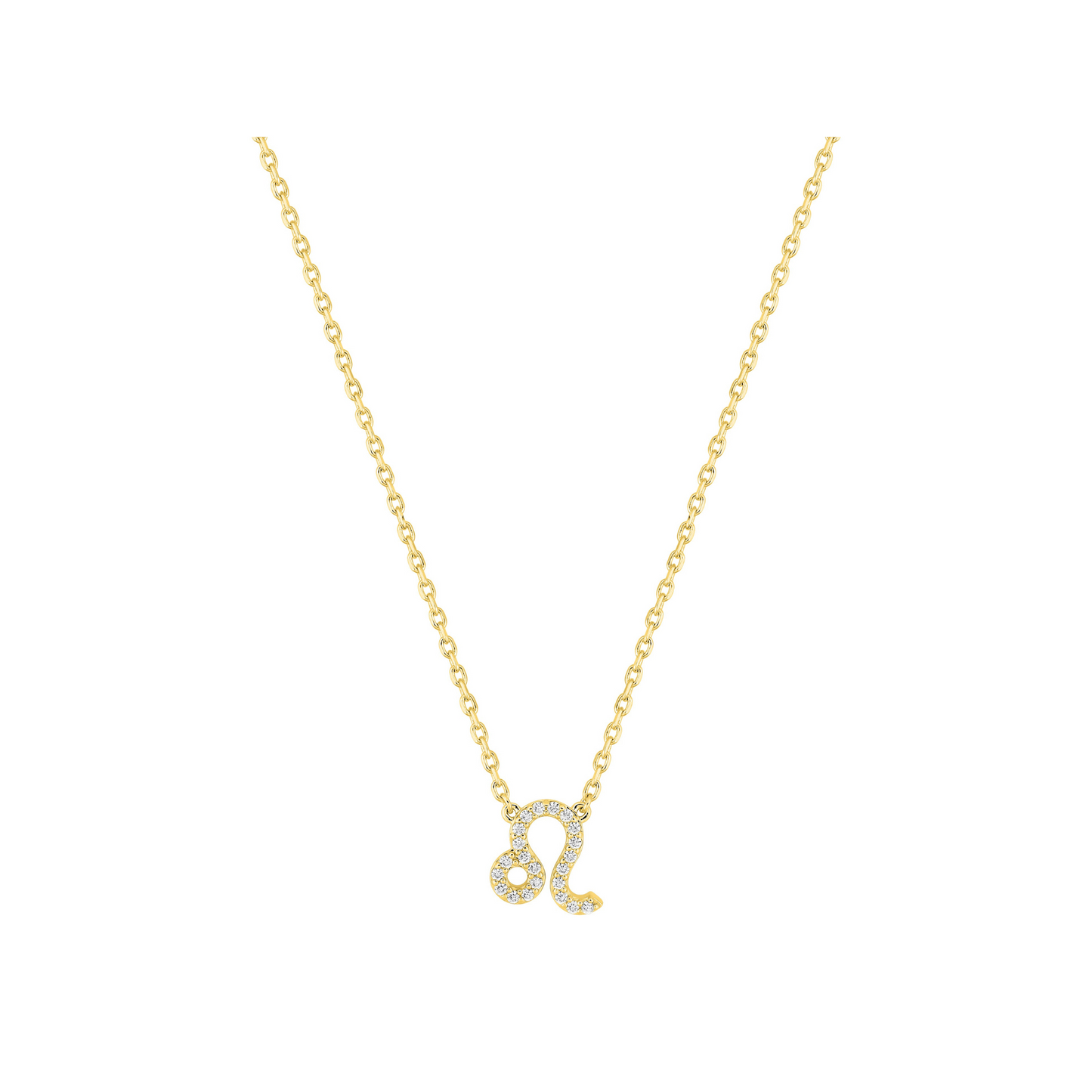 Pendentif Lion en plaqué or 18 k, symbole zodiaque pavé d’oxydes de zirconium – SOLYSSE