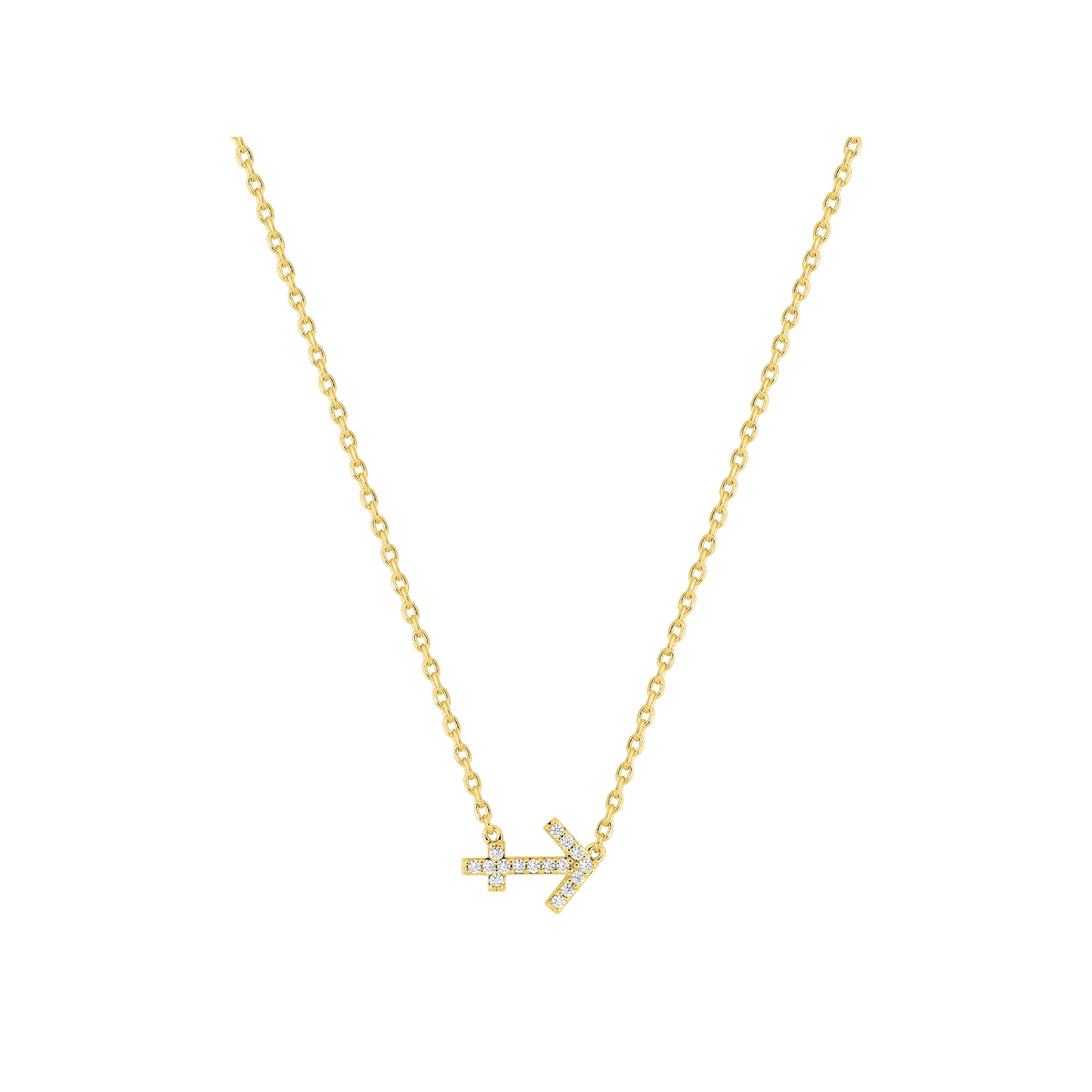 Pendentif Sagittaire en plaqué or 18 k, symbole zodiaque pavé d’oxydes de zirconium – SOLYSSE