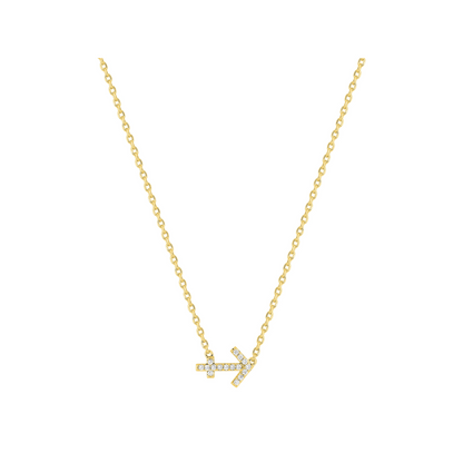 Pendentif Sagittaire en plaqué or 18 k, symbole zodiaque pavé d’oxydes de zirconium – SOLYSSE
