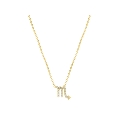 Pendentif Scorpion en plaqué or 18 k, symbole zodiaque pavé d’oxydes de zirconium – SOLYSSE