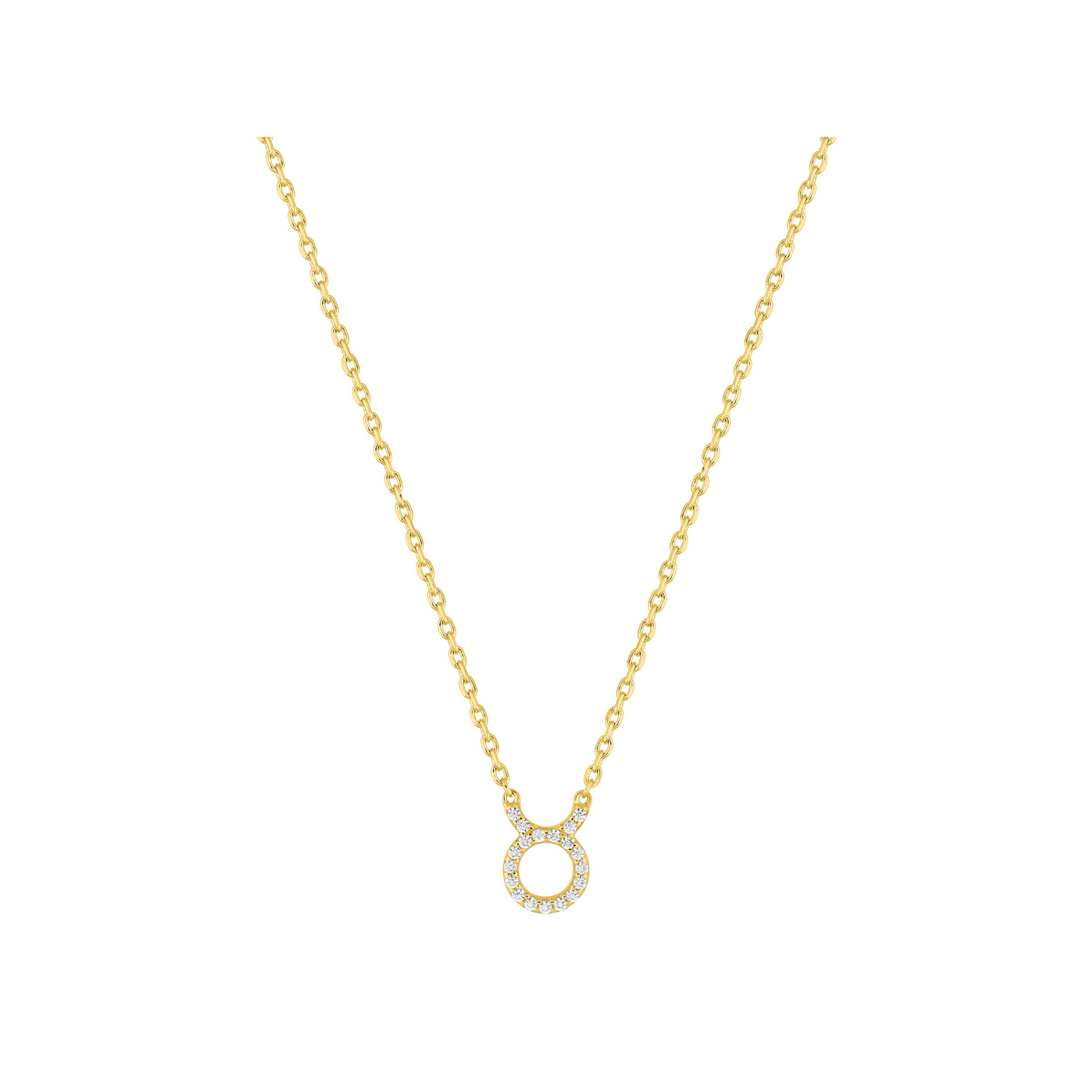 Pendentif Taureau en plaqué or 18 k, symbole zodiaque pavé d’oxydes de zirconium – SOLYSSE