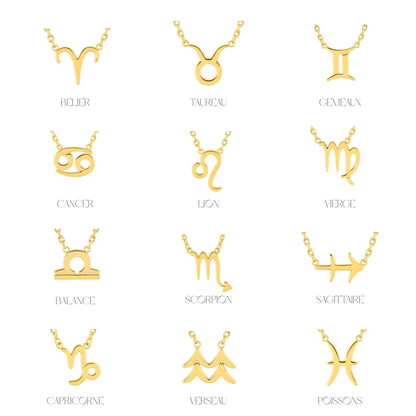 Pendentifs astro 12 signes en plaqué or 18 k, symboles zodiaque – SOLYSSE
