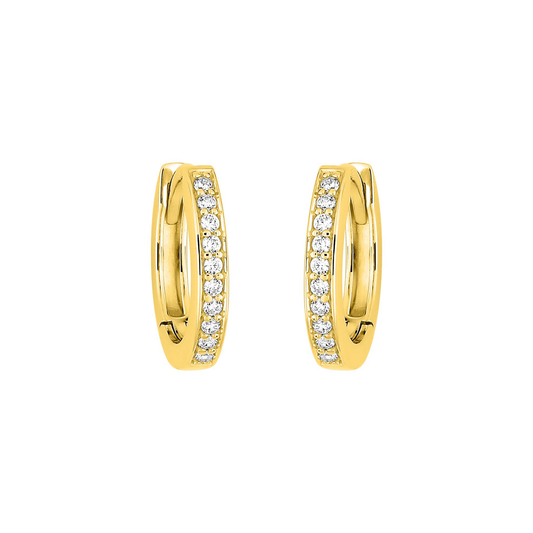 Micro créoles Halo en plaqué or 18k, pavées d’oxydes de zirconium, format discret | SOLYSSE