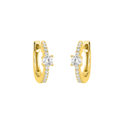 Micro créoles Halo en plaqué or 18k, pavées d’oxydes de zirconium, format discret | SOLYSSE