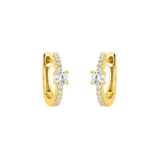Boucles d’oreilles Halo pavées – Or plaqué